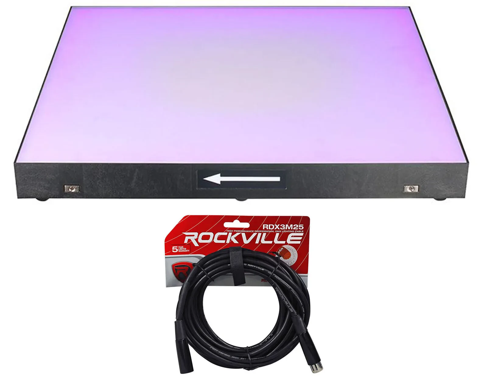 American DJ ADJ MDF3 RGB LED DMX Magnetic Single Dance Floor Panel+DMX Cable