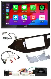 JVC Bluetooth 2DIN Lenkrad DAB USB Autoradio für Kia Ceed ab 2012 glänzend ohne