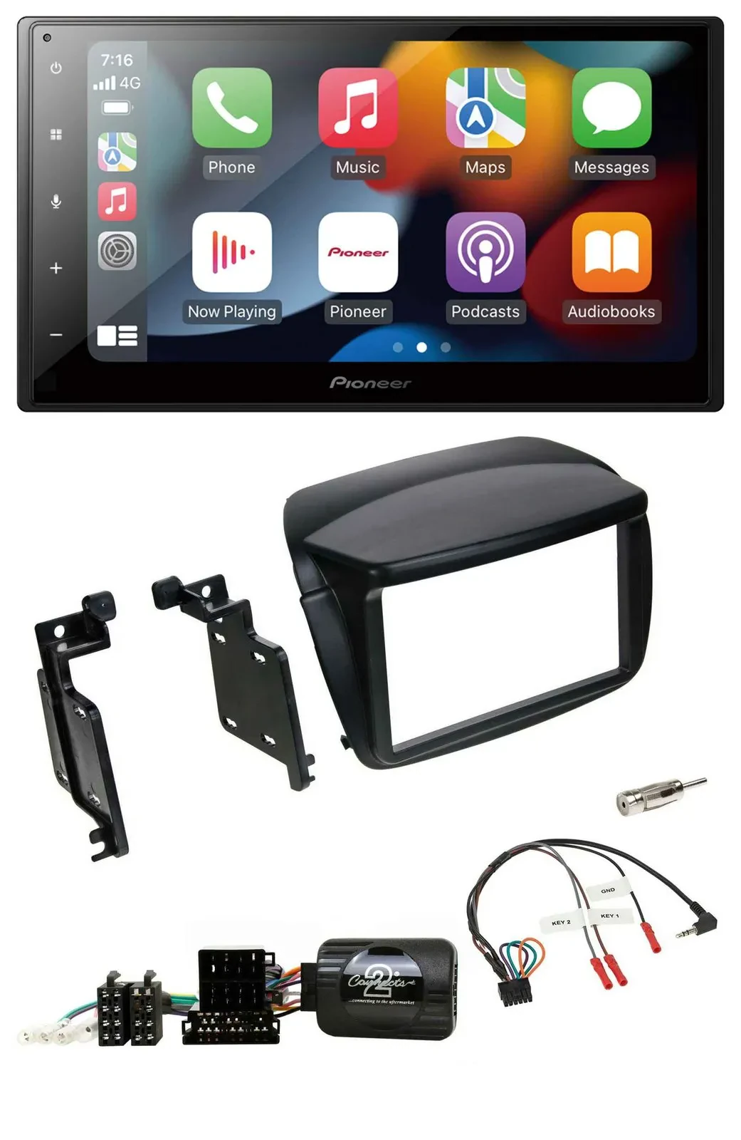 Pioneer DAB Bluetooth 2DIN USB Lenkrad Autoradio für Fiat Doblo ab 2010 Opel Com