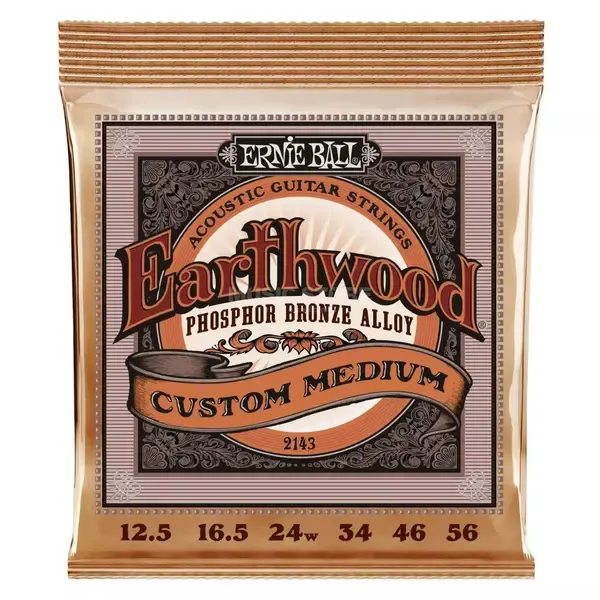 Струны для акустической гитары ERNIE BALL 2143 Earthwood Phosphor Bronze Custom Medium 12.5-56