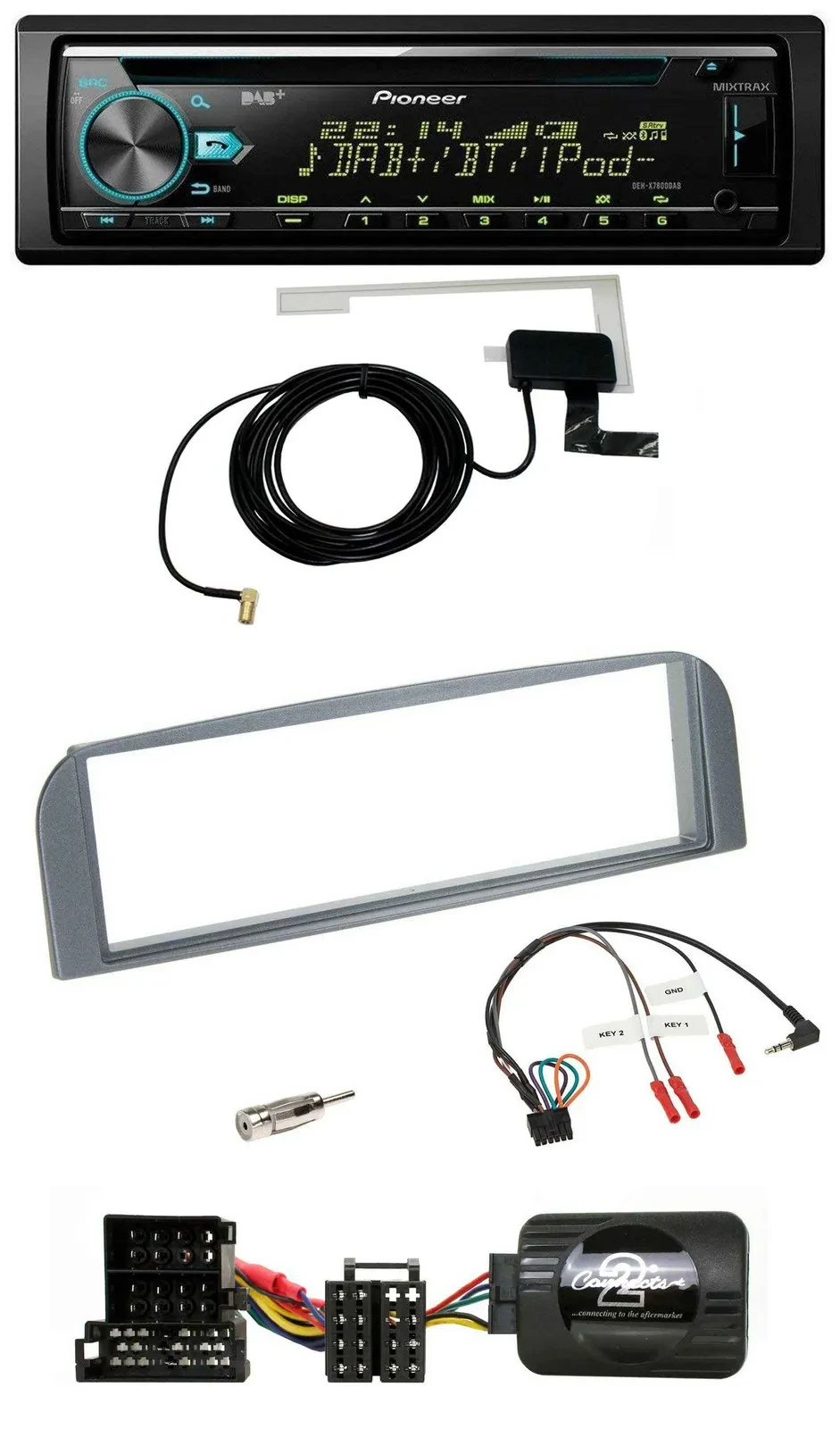 Автомагнитола для Alfa Romeo 147/GT Pioneer CD/USB/DAB, MP3, антрацит, поддержка кнопок на руле