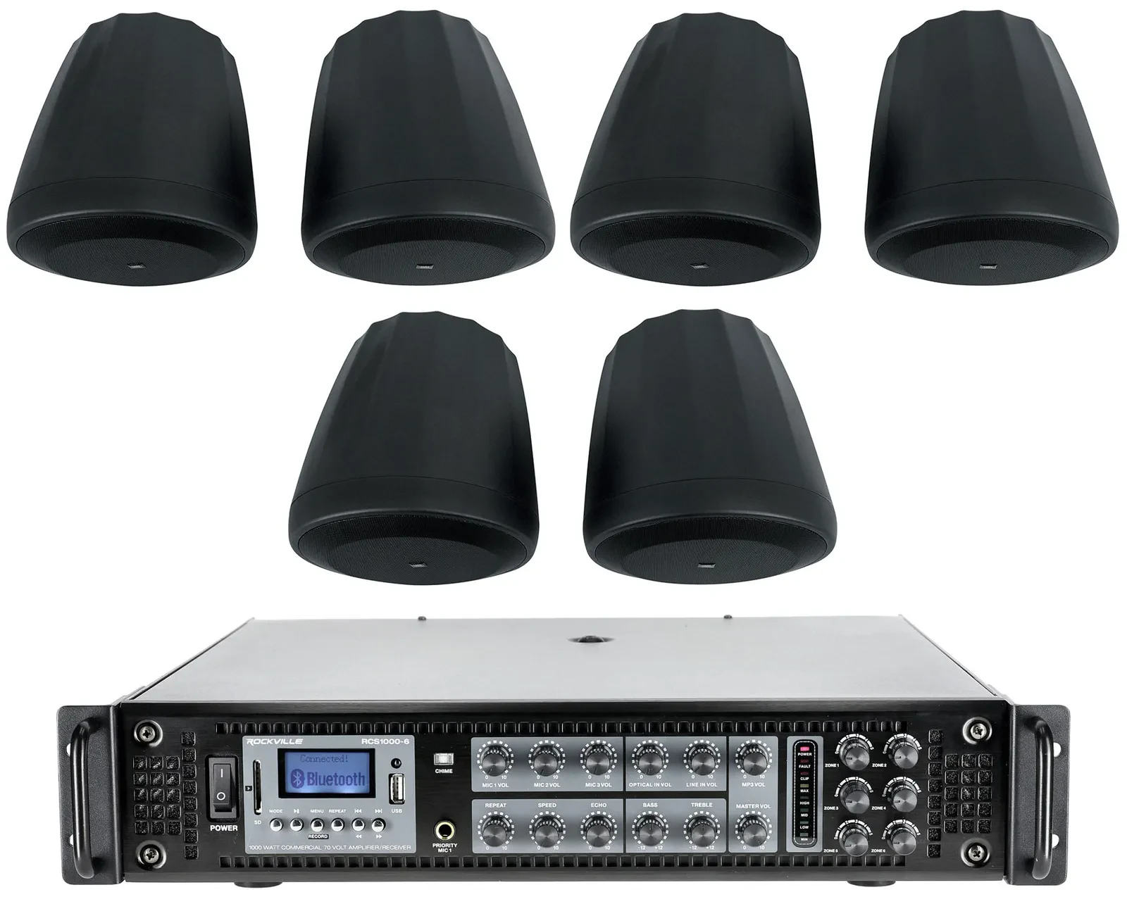 Потолочная акустика JBL Control 60PS/T Black с усилителем (6 штук)