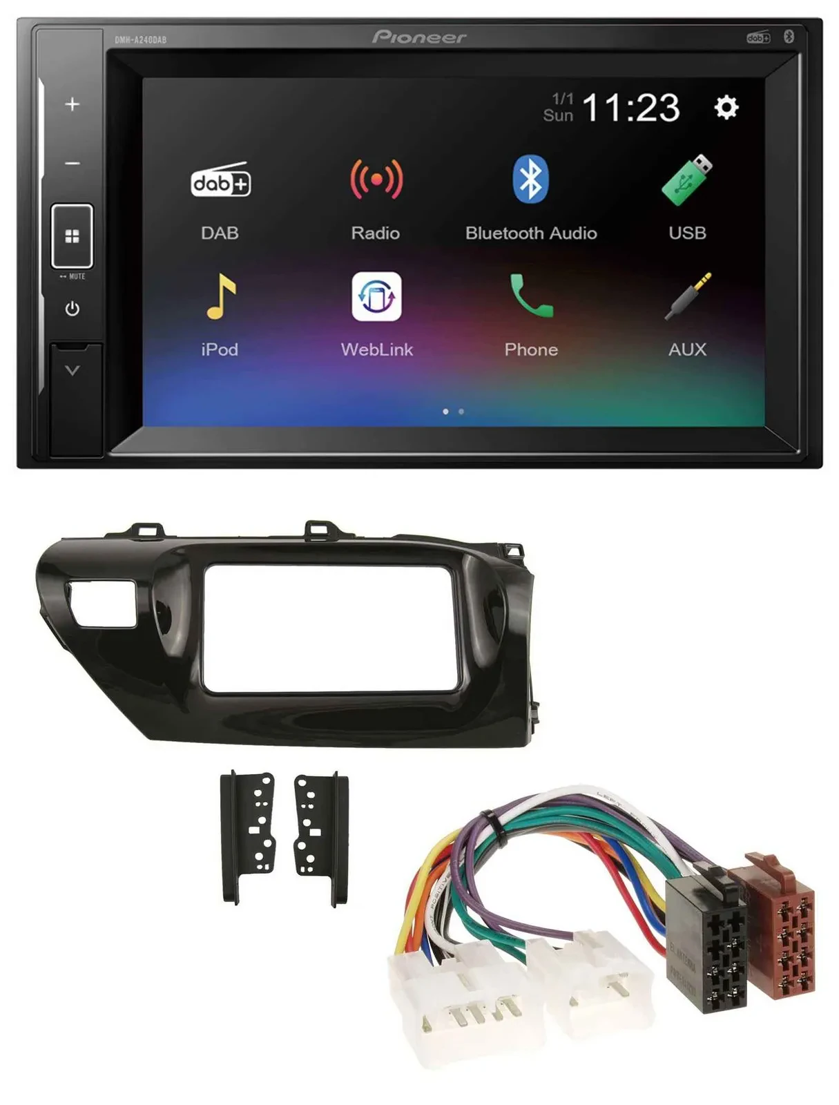 Pioneer DAB MP3 2DIN Bluetooth USB Autoradio für Toyota Hilux (2015-2020)