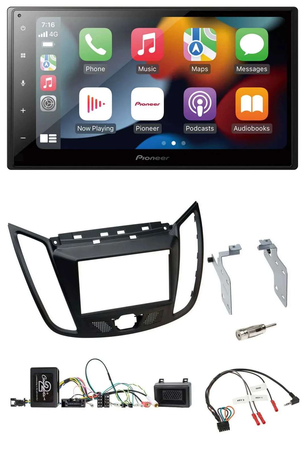 Pioneer DAB Bluetooth 2DIN USB Lenkrad Autoradio für Ford Kuga DM2 ab 2013