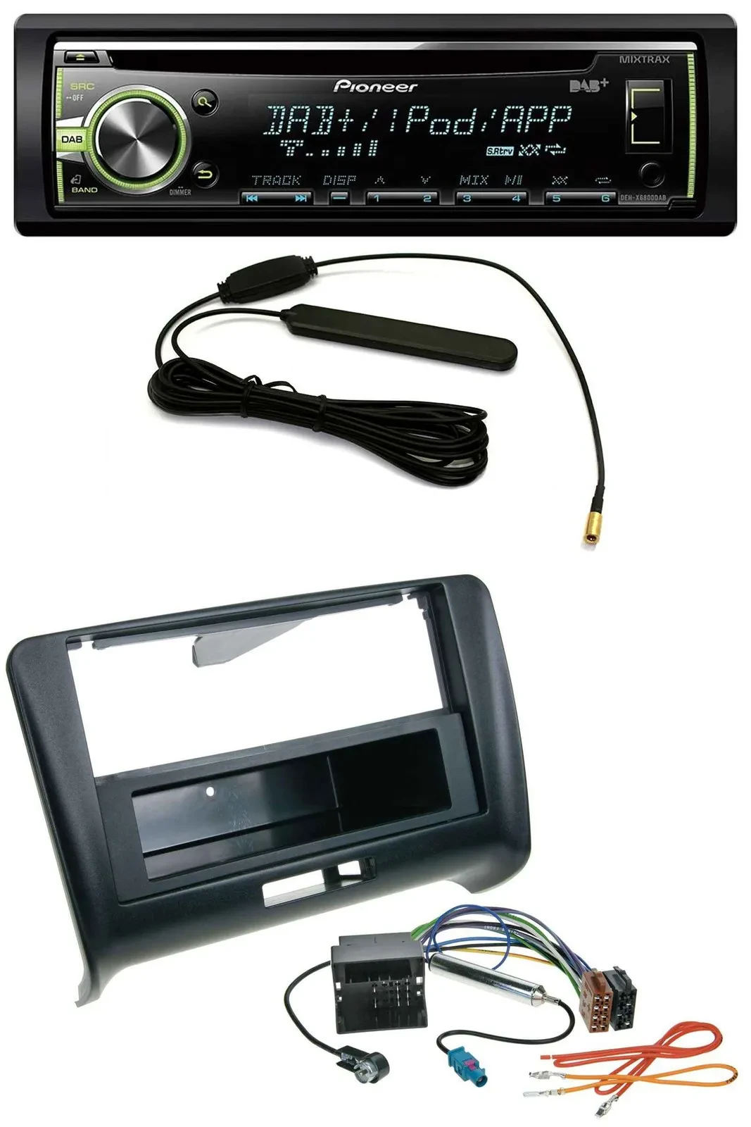 Pioneer MP3 USB CD DAB AUX Autoradio für Audi TT (2006-2014) - Quadlock