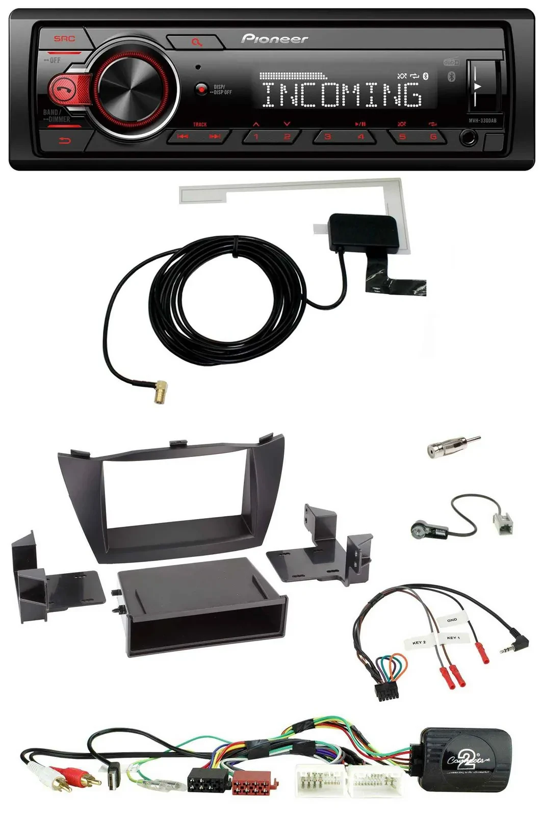 Автомагнитола Pioneer для Hyundai Tucson 2010–2015 DAB, Bluetooth, USB, поддержка управления с руля