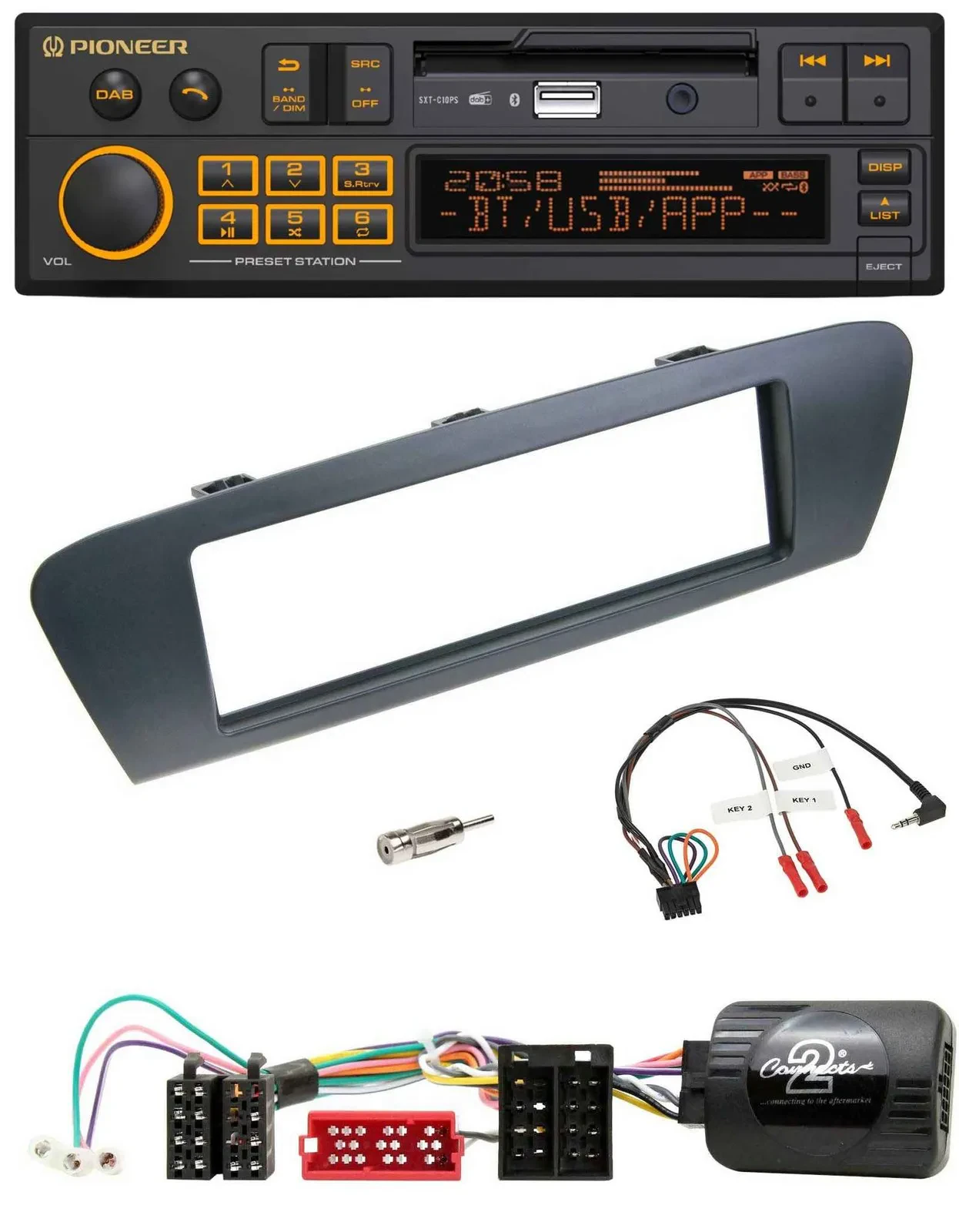 Pioneer DAB Lenkrad USB Bluetooth Autoradio für Renault Grand Scenic ISO ab 2009