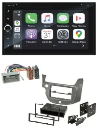 Автомагнитола Blaupunkt 2DIN, Bluetooth, DAB, USB, DVD, MP3, для Honda Jazz (с 2009), серебристая