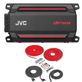 JVC KS-DR2004D 600W Peak DRVN Series Class-D 4-Channel Amplifier w/ Amp Kit