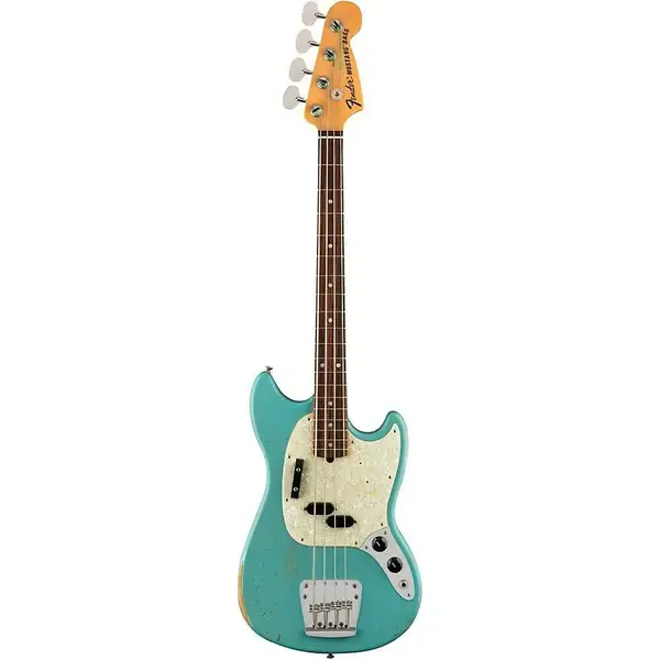 Бас-гитара Fender Justin Meldal-Johnsen Road Worn Mustang Faded Daphne Blue