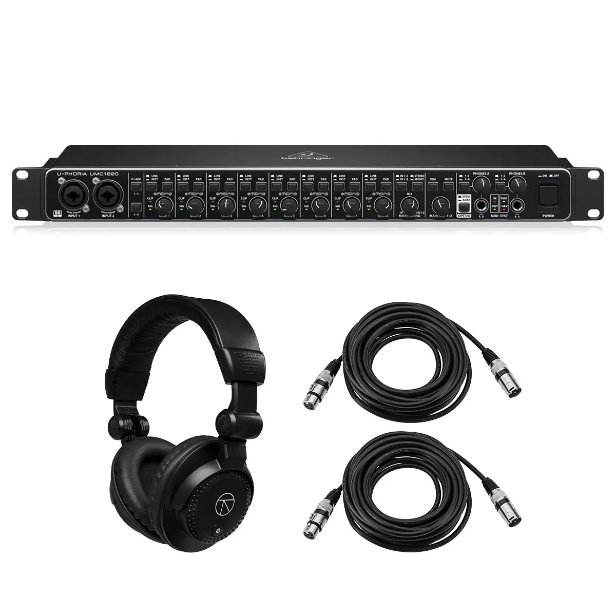 Behringer U-PHORIA UMC1820 Audiophile 18x20 USB 2.0 Audio/MIDI Interface, Bundle