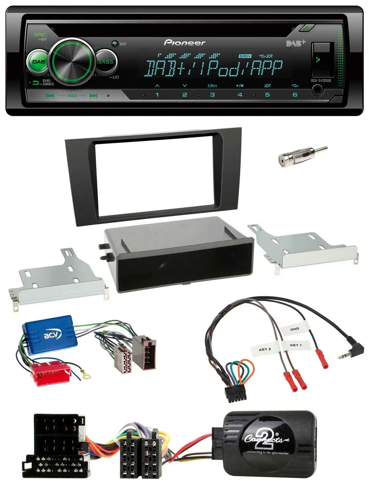 Pioneer USB MP3 DAB Lenkrad CD Autoradio für Audi A4 B5 1999-2001 Aktivsystem
