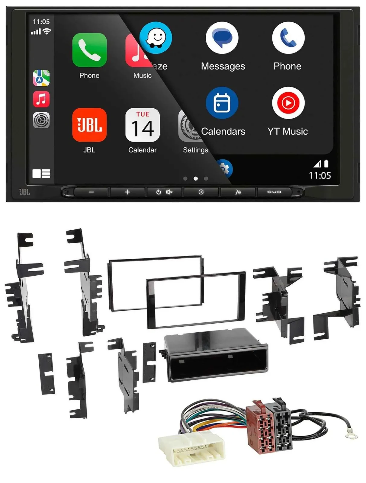 Автомагнитола JBL 2DIN DAB Bluetooth USB MP3 для Nissan Quest, Rogue, Titan (с 2011)