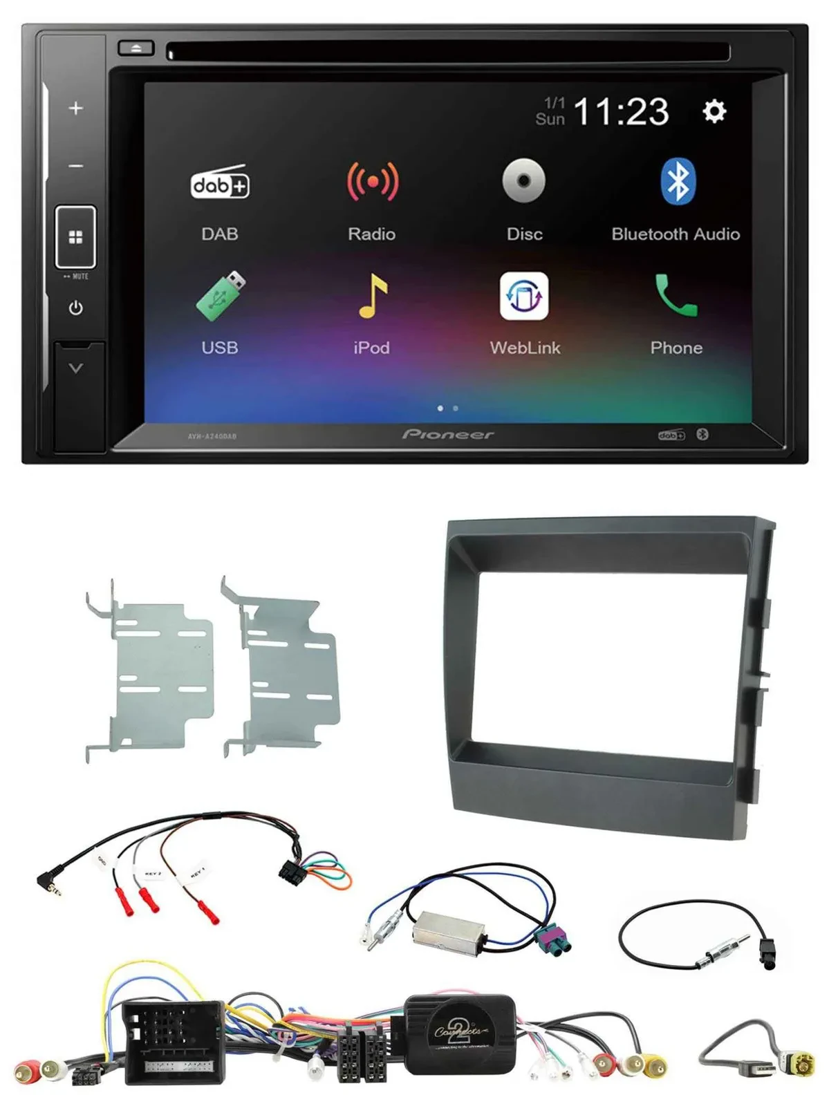 Pioneer Bluetooth Lenkrad USB 2DIN DAB DVD Autoradio für Porsche Panamera 2009-2