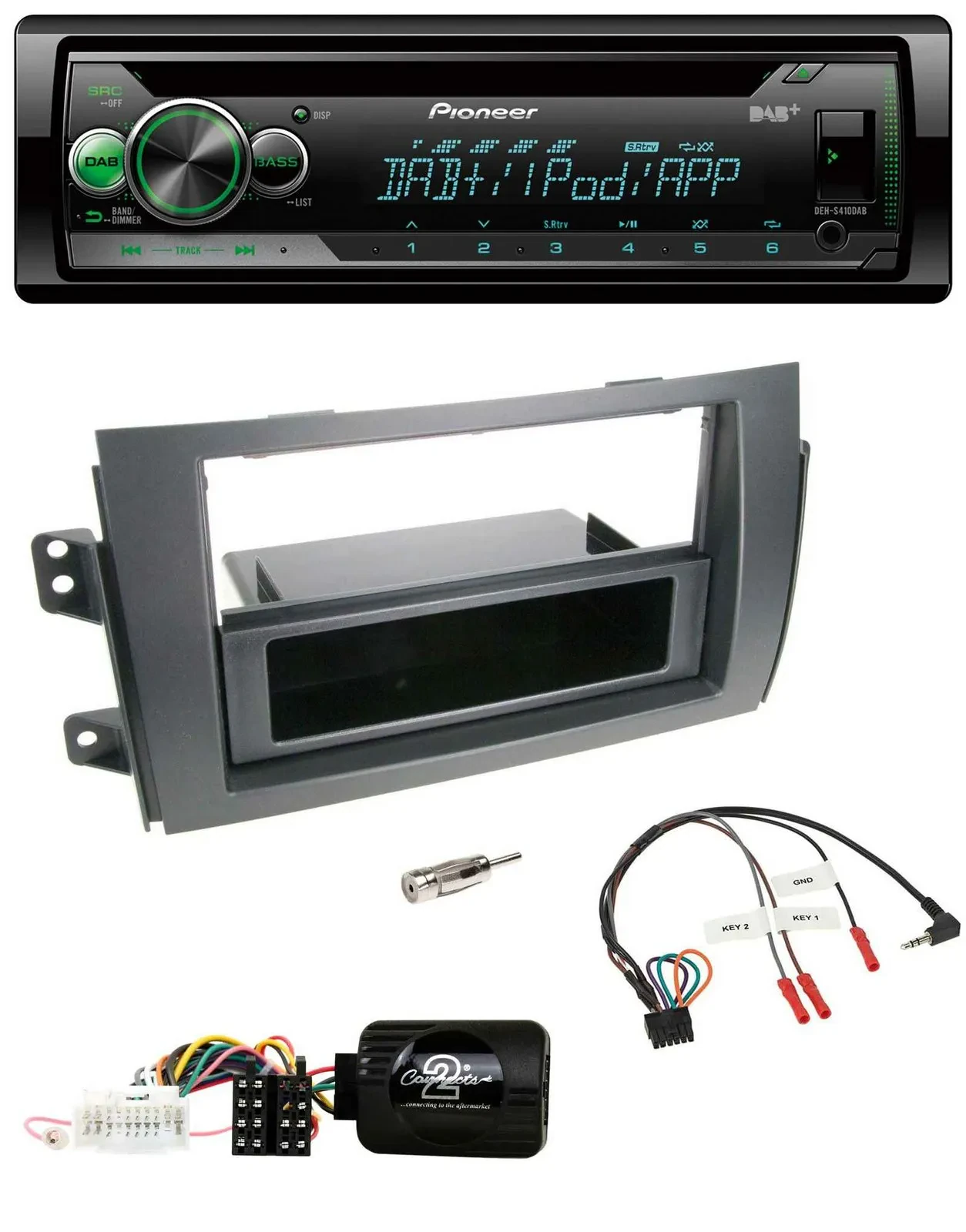 Pioneer USB MP3 DAB Lenkrad CD Autoradio für Fiat Sedici Suzuki SX4