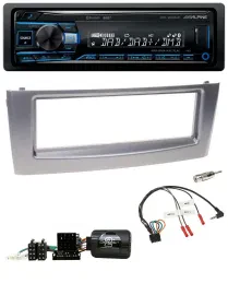 Alpine USB Bluetooth DAB Lenkrad Autoradio für Fiat Grande Punto 2006-2010 grau