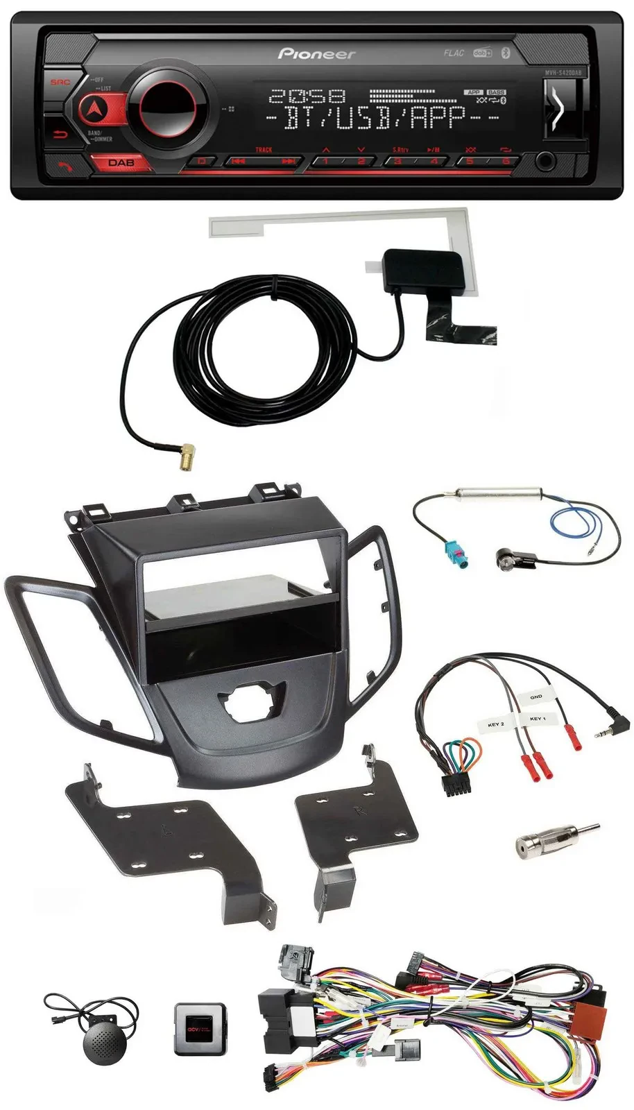 Pioneer DAB USB Lenkrad Bluetooth Autoradio für Ford Fiesta 08-10 ohne Display s