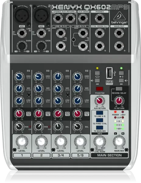 Аналоговый микшерный пульт Behringer Xenyx QX602MP3