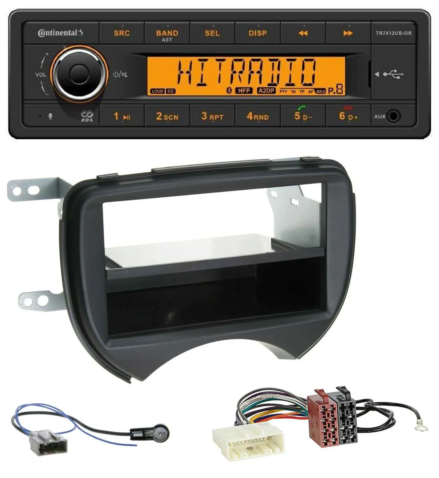Continental MP3 Bluetooth AUX USB Autoradio für Nissan Micra K13 10-13 schwarz