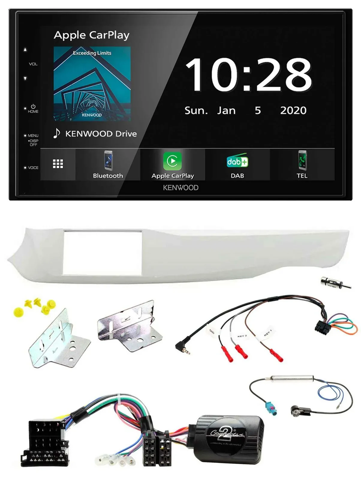 Kenwood Bluetooth Lenkrad DAB USB 2DIN Autoradio für Alfa Giulietta 10-14 940 we