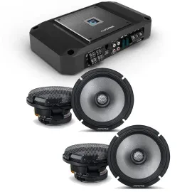 Alpine R2-A60F 600W RMS R2 4-Channel Car Amplifier w/ (4) 6.5" Coaxial Speakers