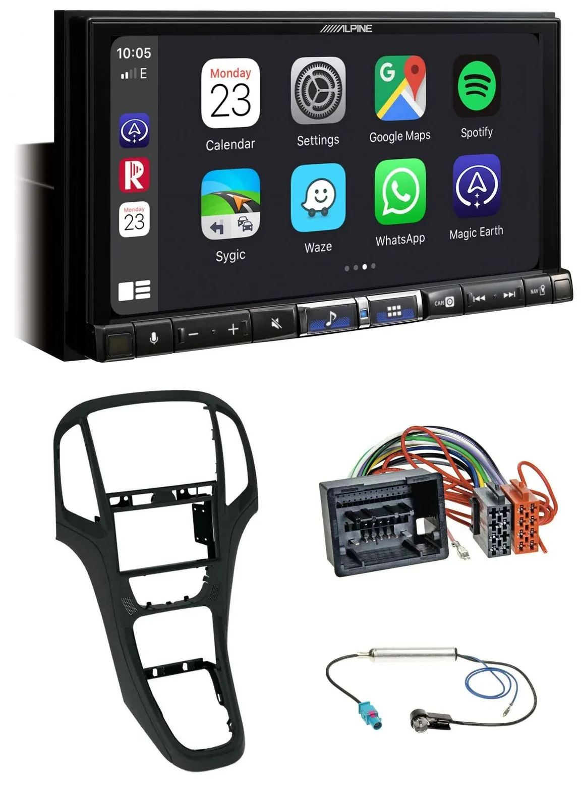 Alpine 2DIN DAB USB MP3 Bluetooth Autoradio für Opel Astra J ab 12/09 Perlschwar