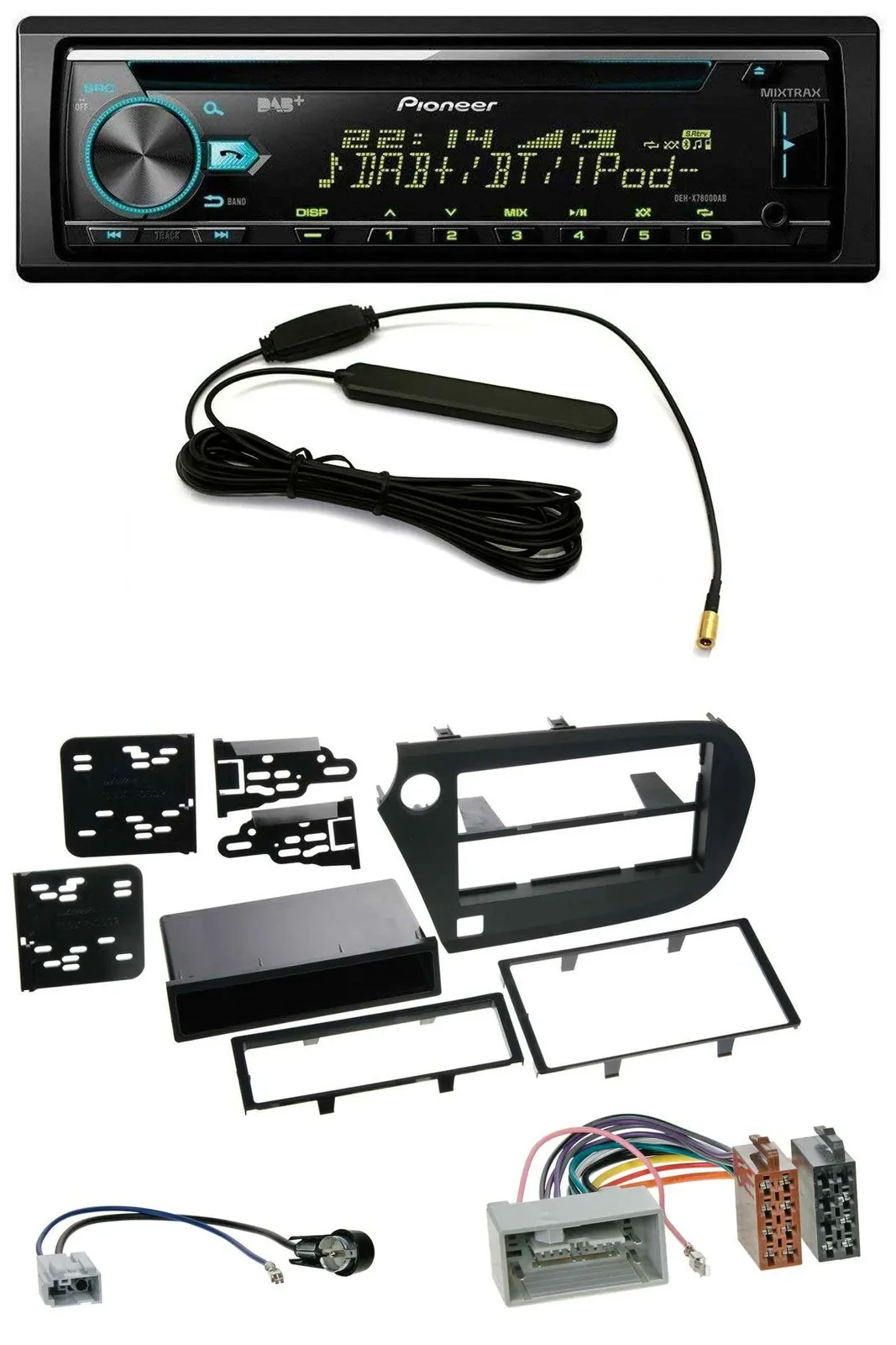 Pioneer CD MP3 AUX DAB USB Autoradio für Honda Insight (ZE2, 2009-2013)