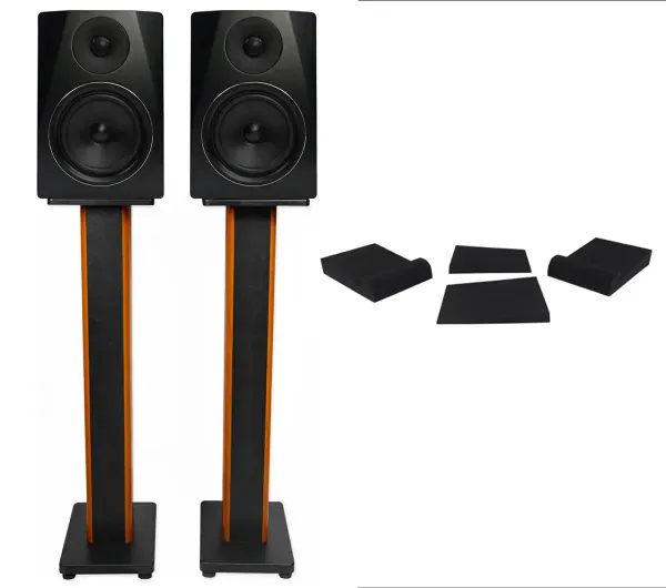 Pair Rockville APM6B 6.5" 2-Way 350 Watt USB Studio Monitors+36" Stands+Pads