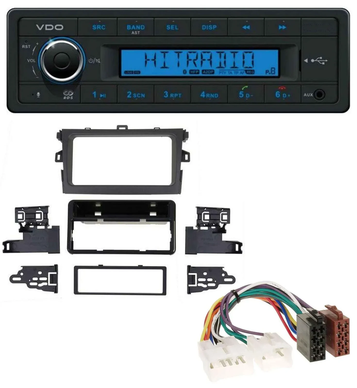 VDO AUX Bluetooth USB MP3 Autoradio für Toyota Corolla 2009-2012 silber