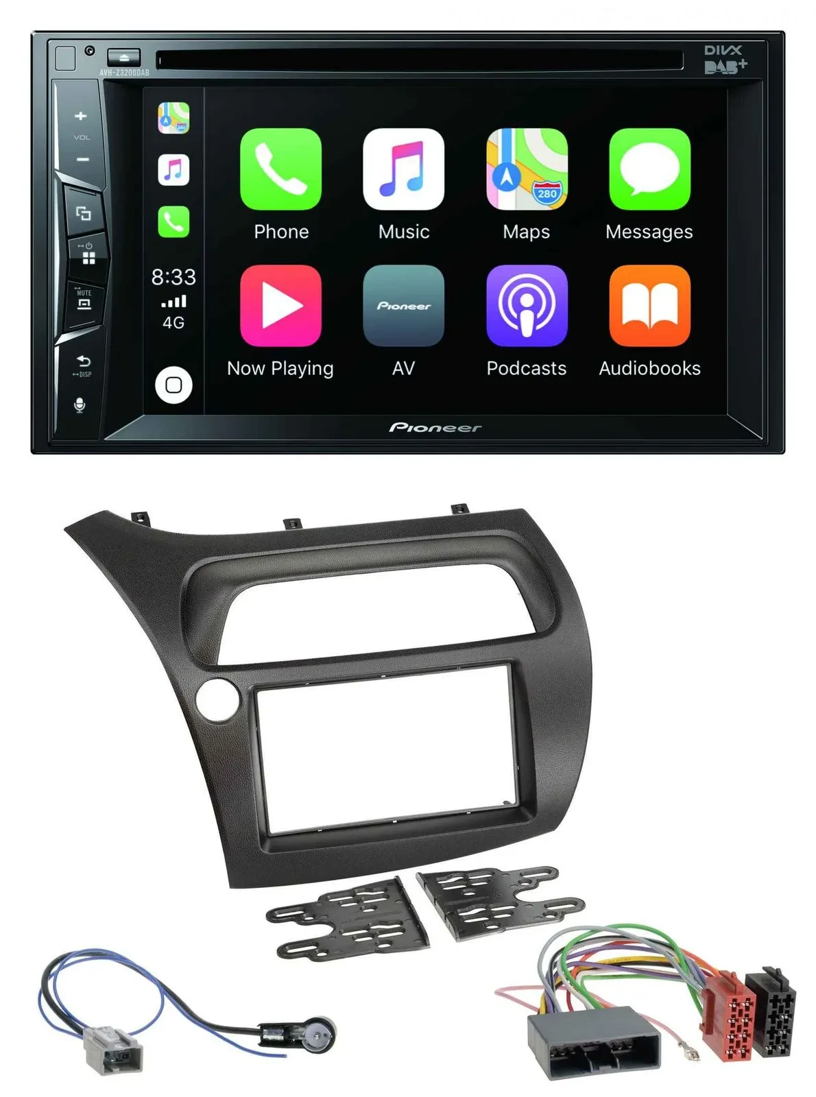 Pioneer MP3 USB DVD Bluetooth DAB 2DIN Autoradio für Honda Civic (2006-2012)