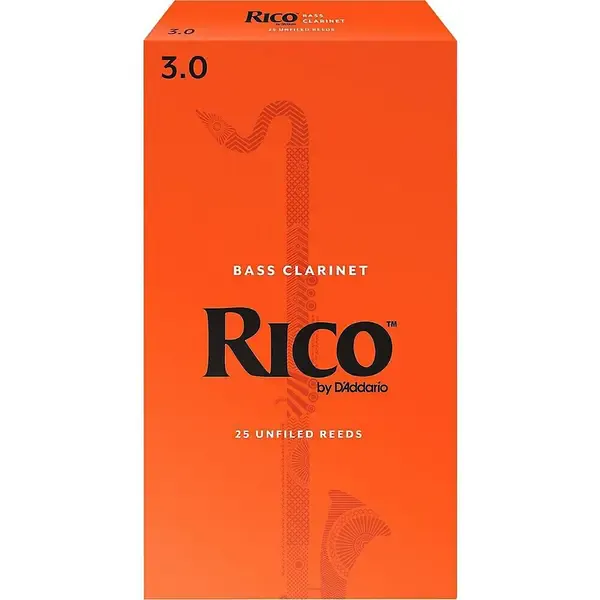 Трости для бас-кларнета Rico Bass Clarinet Reeds Box of 25 Strength 3