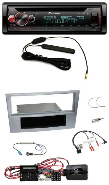 Pioneer USB DAB Lenkrad Bluetooth CD Autoradio für Opel Corsa D matt-chrom 09-14