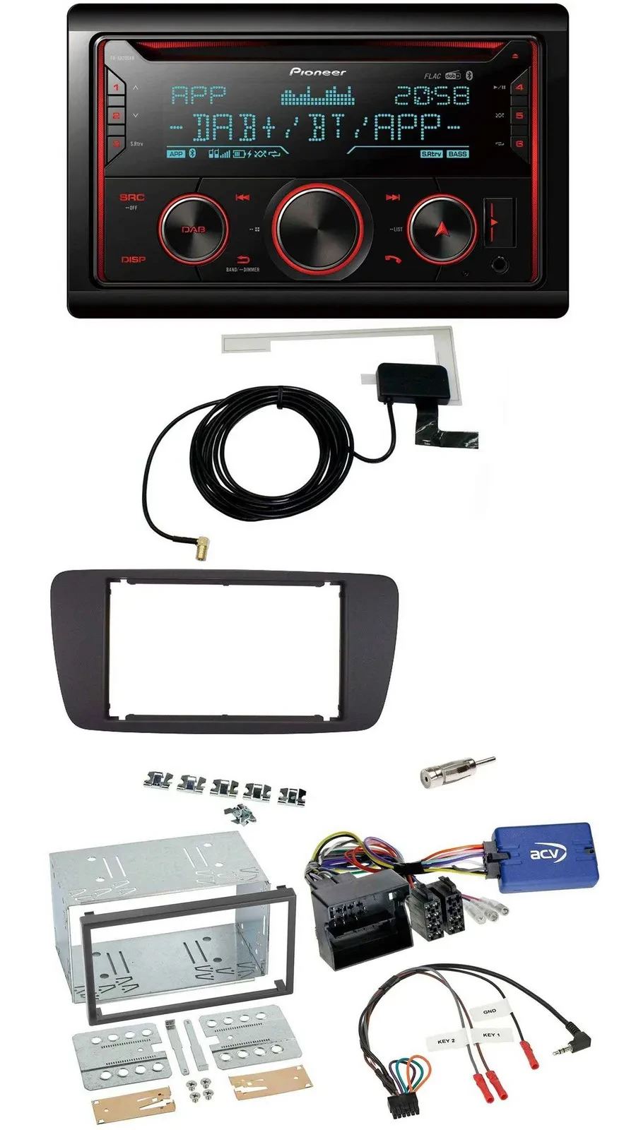 Pioneer 2DIN Lenkrad DAB USB CD Bluetooth Autoradio für Seat Ibiza ab 08 azabach