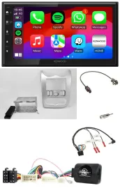 Kenwood Lenkrad USB DAB 2DIN Bluetooth Autoradio für Dacia ab 2012 hellsilber