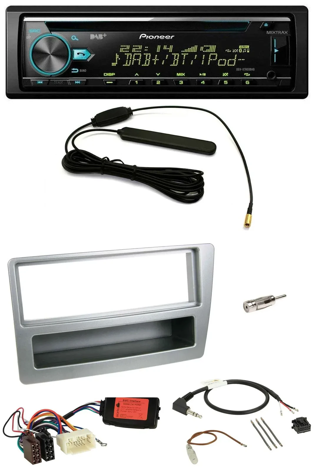 Pioneer CD MP3 Lenkrad DAB USB Autoradio für Honda Civic 2004-2006 silber