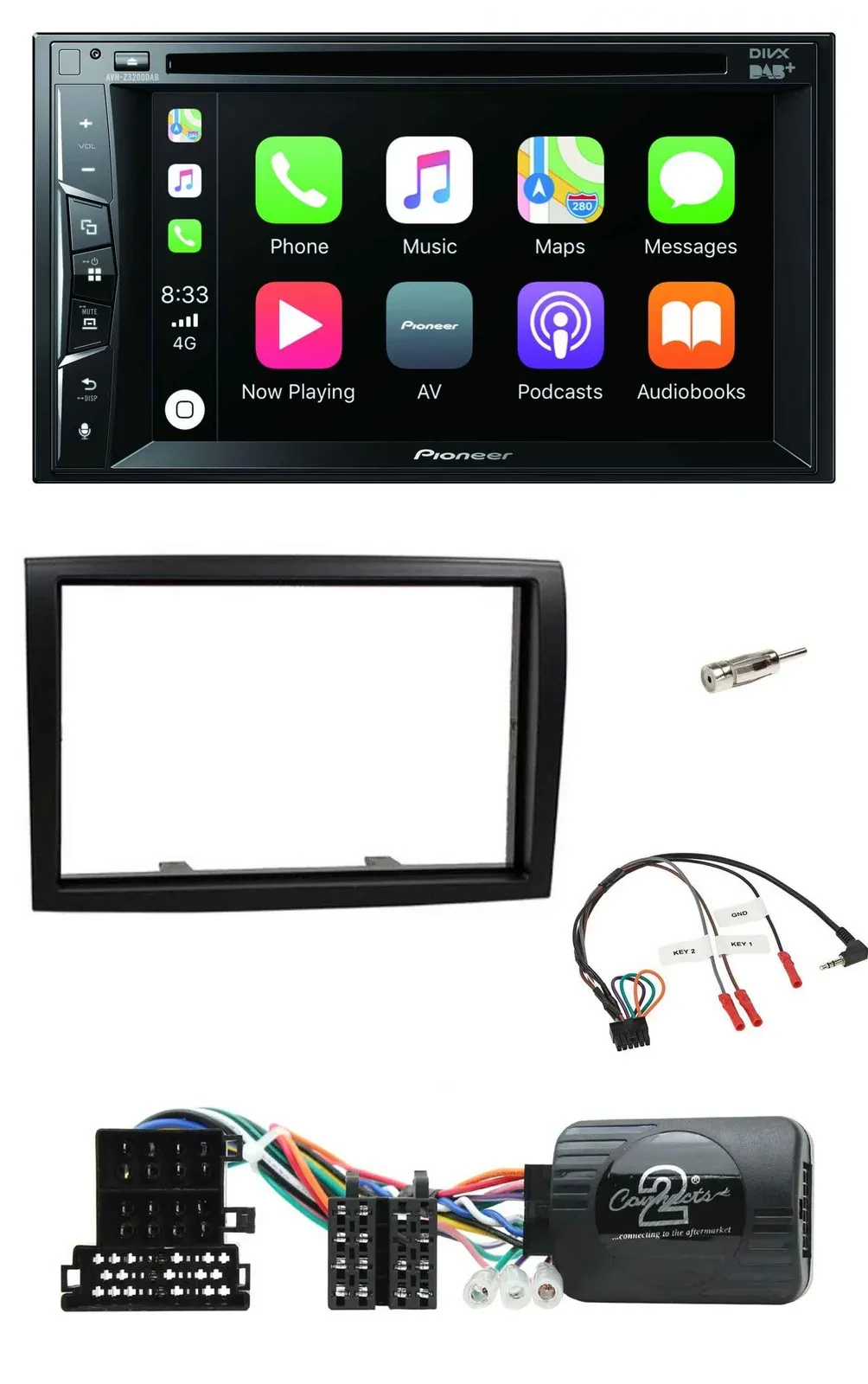 Автомагнитола для Citroen Jumper Pioneer 2DIN USB DVD Bluetooth DAB