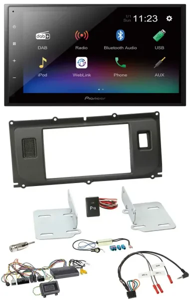 Pioneer USB Bluetooth DAB 2DIN Lenkrad Autoradio für Land Rover Evoque ab 2014