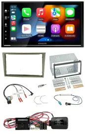 Kenwood DAB USB Bluetooth 2DIN Lenkrad Autoradio für Opel Corsa D satin-stone 09