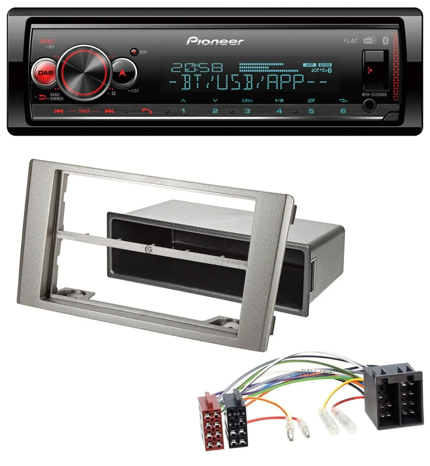 Pioneer Bluetooth USB MP3 DAB Autoradio für Iveco Daily (2006-2014) silber