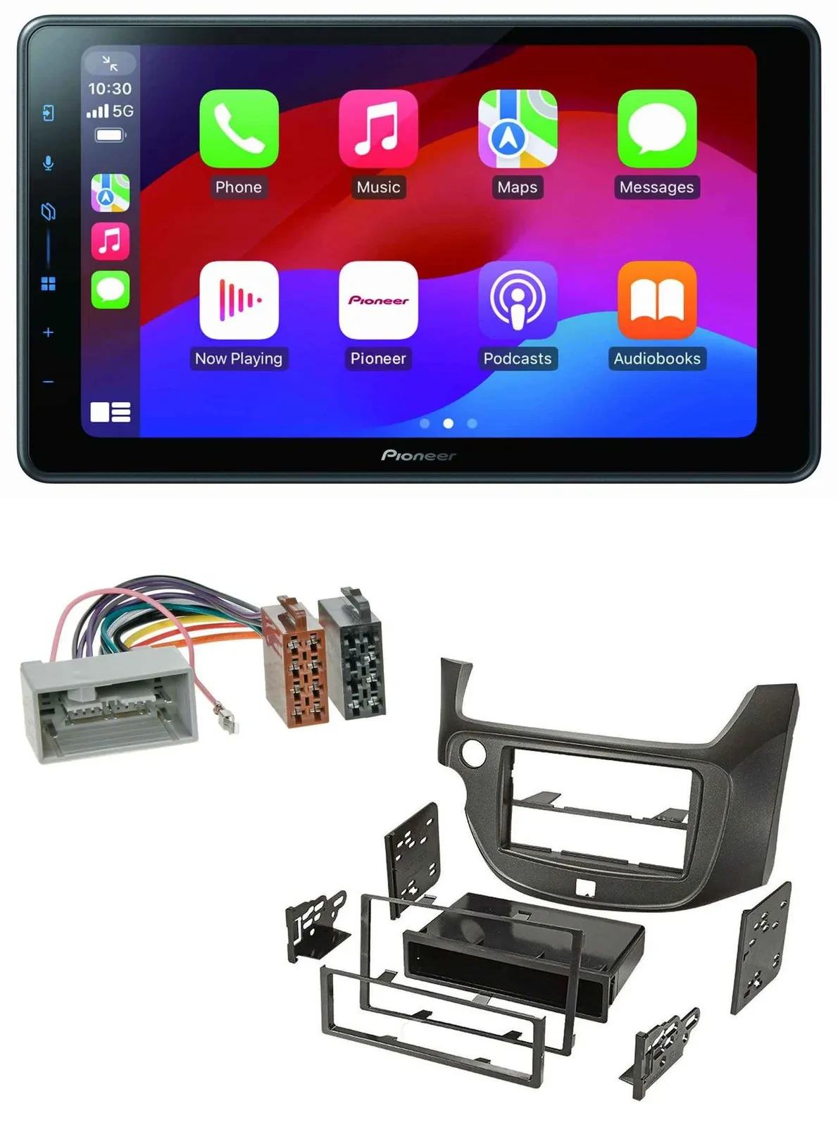 Pioneer Bluetooth 2DIN USB MP3 DAB Autoradio für Honda Jazz ab 09 dunkelgrau