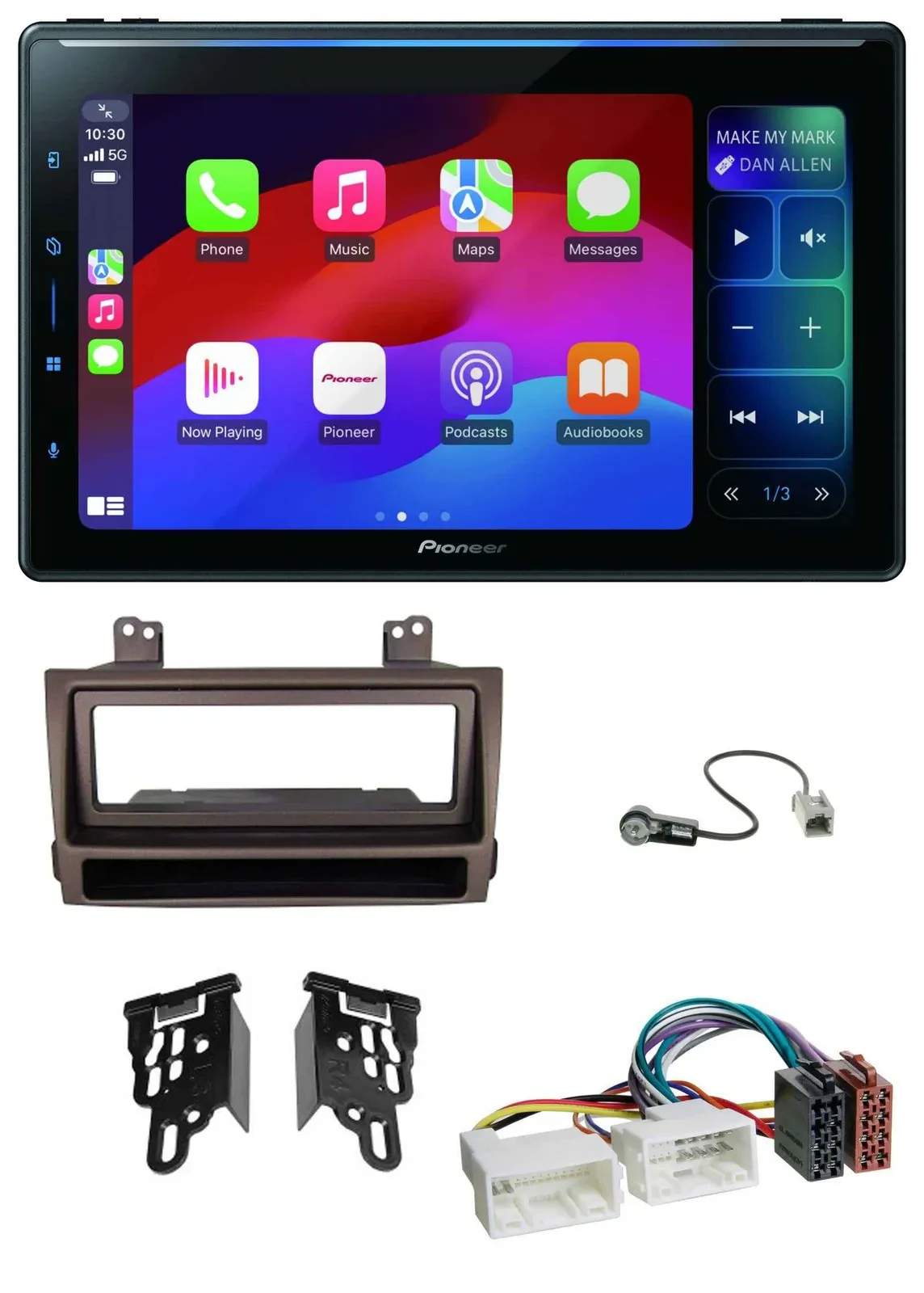 Pioneer Bluetooth DAB MP3 USB Autoradio für Hyundai Sonata ab 09 dunkelbraun met