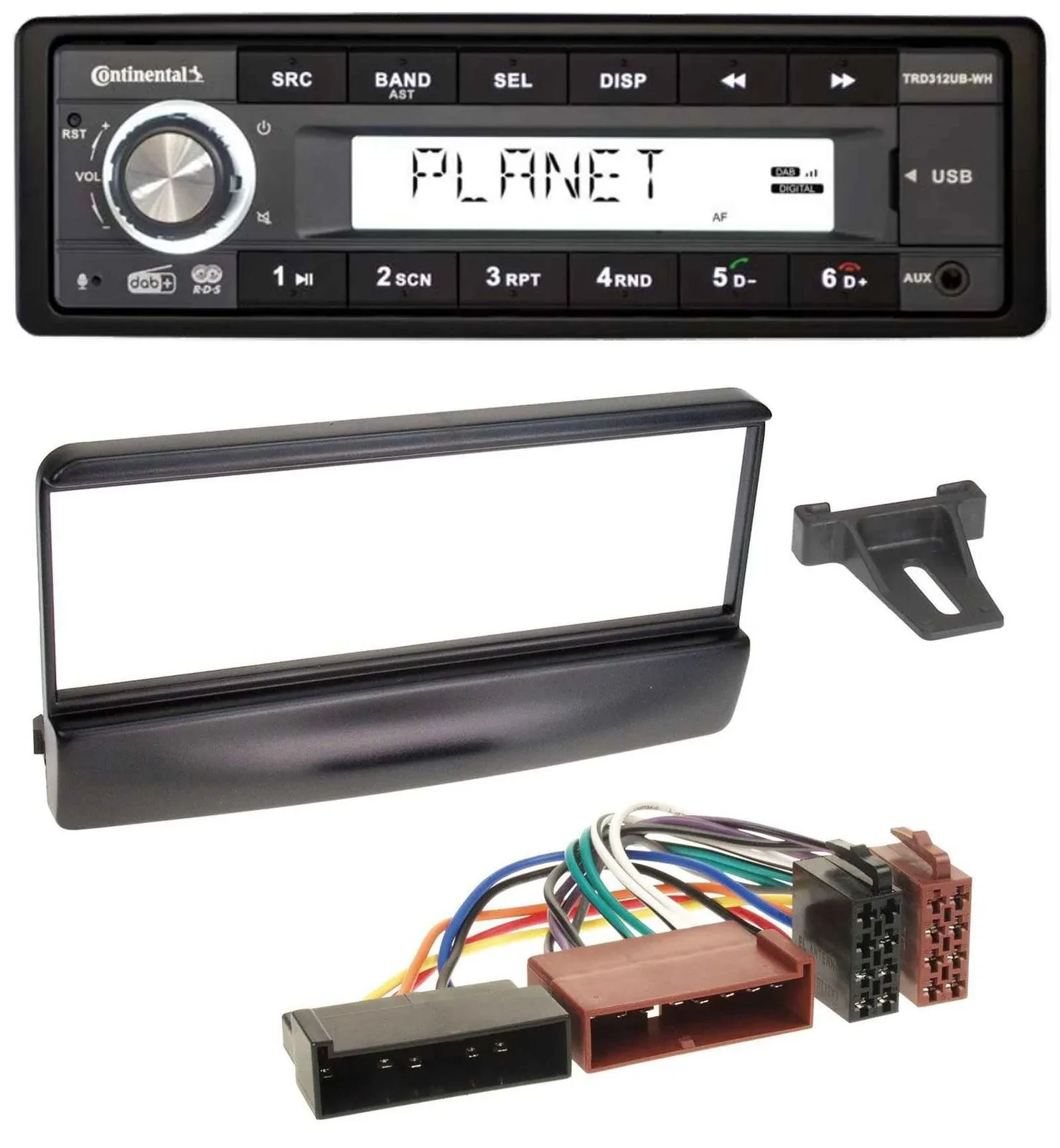 Автомагнитола Continental 1-DIN, USB, AUX, DAB, MP3