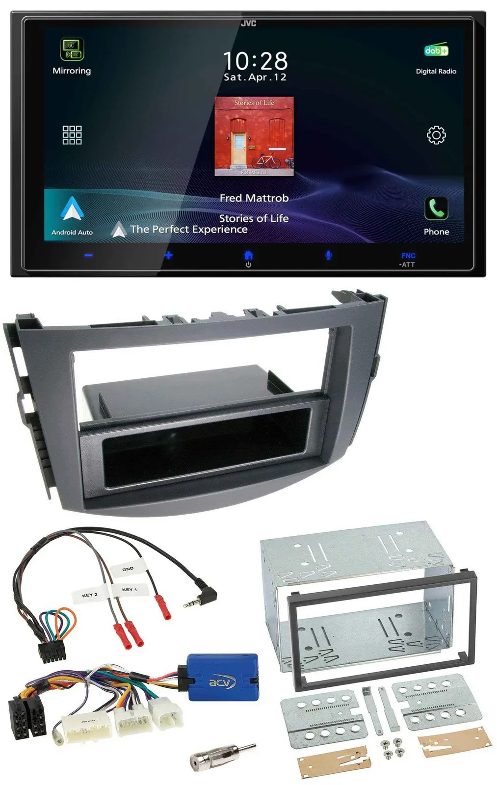 JVC USB Bluetooth 2DIN DAB Lenkrad Autoradio für Toyota RAV 4 ab 2011 28 Pin