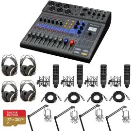 Zoom LiveTrak L-8 Portable 8-Channel Digital Mixer and Multitrack Recorder Bundl