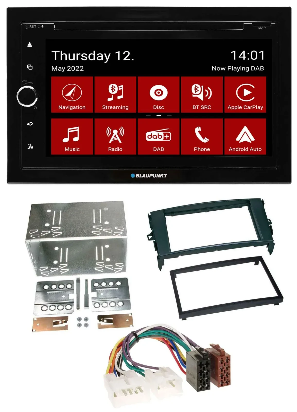 Blaupunkt MP3 DVD Bluetooth DAB 2DIN USB Autoradio für Toyota Auris 07-12 schwar