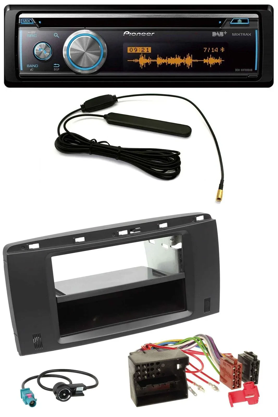 Pioneer CD USB Bluetooth DAB MP3 Autoradio für Mercedes R-Klasse (W251, 05-12)