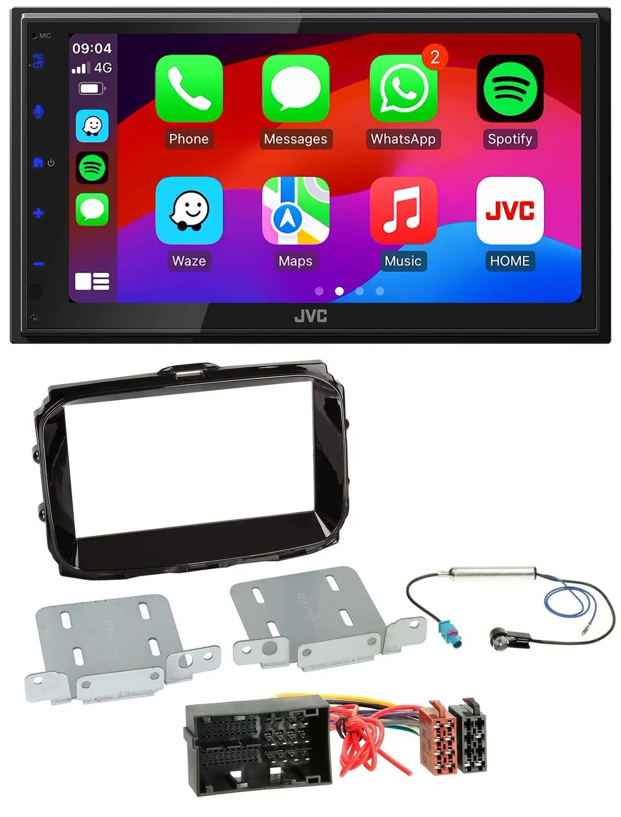 Автомагнитола для Alfa Romeo Giulietta (с 2013, тип 940 Facelift) JVC 2-DIN, Bluetooth, USB, MP3, DAB