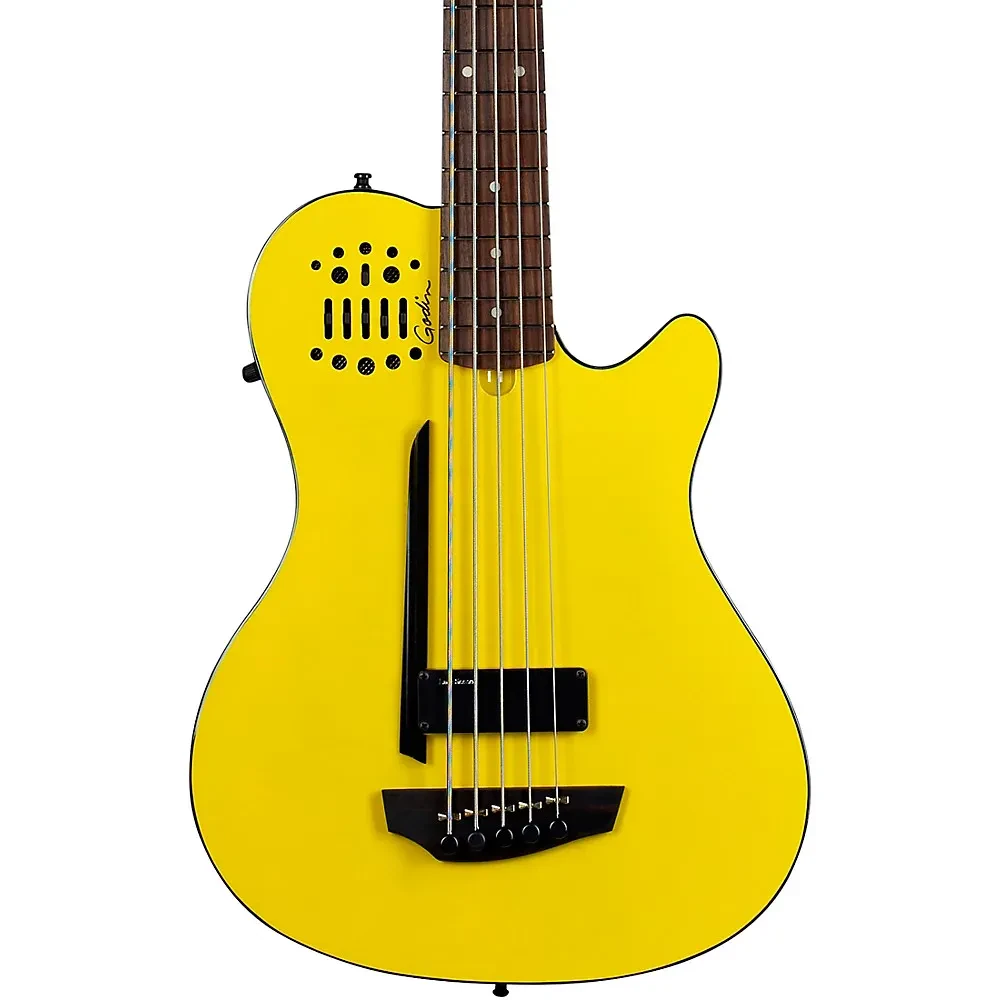 Godin A5 Ultra Yellow Flame Robert Trujillo LE 5-String A/E Bass Guitar M72