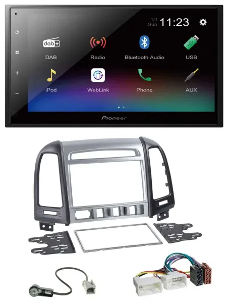 Pioneer USB Bluetooth DAB 2DIN MP3 Autoradio für Hyundai Santa Fe 4 Schalter ab
