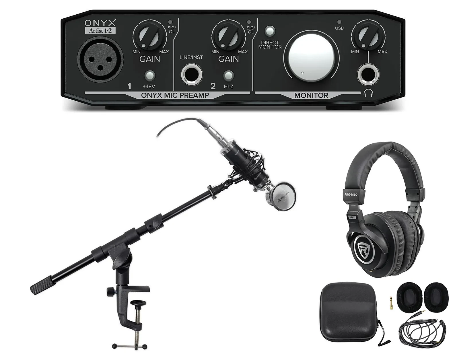 Комплект для подкастов Mackie Onyx Artist 1.2+RCM03+PRO-M50 BROAD 2(1)